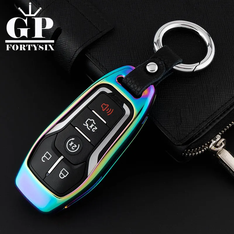 GPFORTYSIX чехол для ключей из цинкового сплава и кожи держатель Ford Taurus Lincoln Mustang 5
