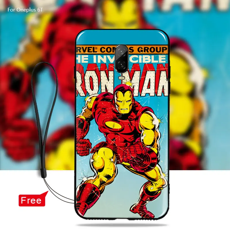 Высококачественный чехол для OnePlus 6T 6 5T 5 мягкая задняя крышка из ТПУ Marvel superheroes