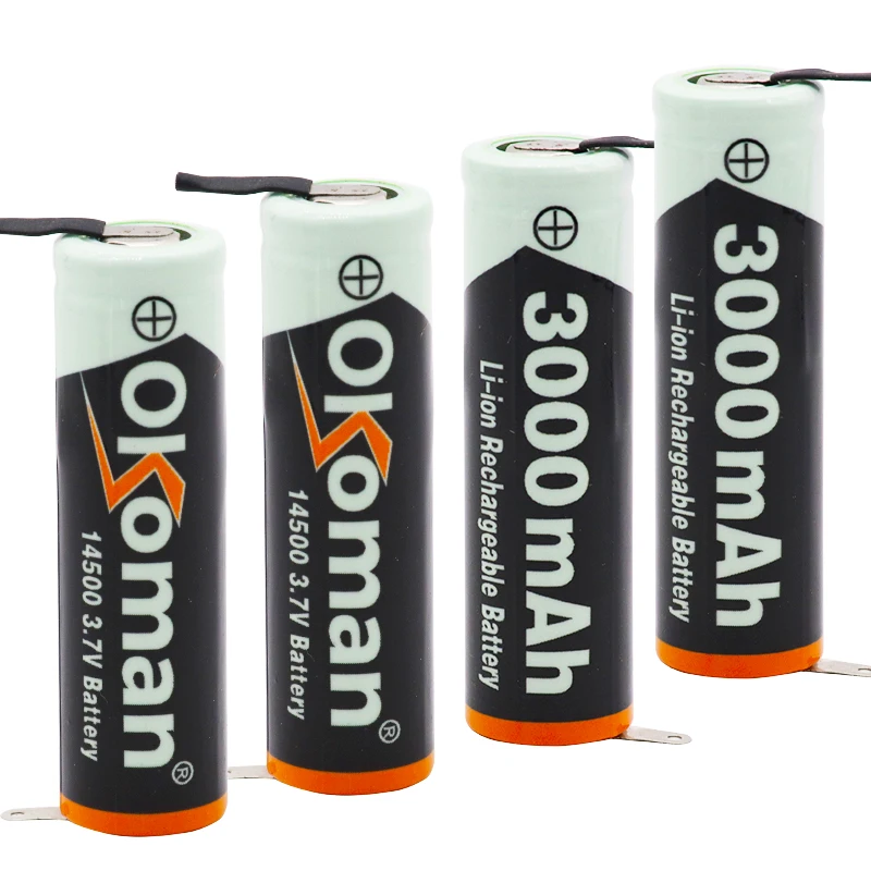 3 7 V 3000mAh 14500 литиевая батарея аккумуляторная сварочные никелевые листовые