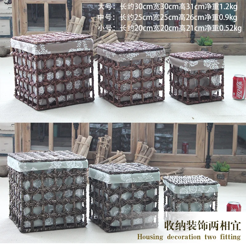 Американский кантри ретро винограда соломы хранения корзин разное коробка для