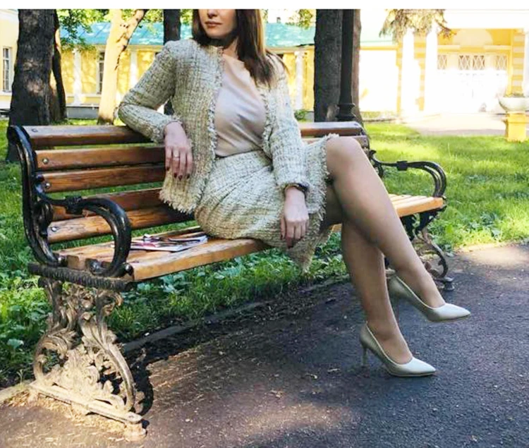 Женский костюм юбка Профессиональный твидовый пиджак+ юбка весна / осень / зима женская куртка женская 2 шт юбка костюм