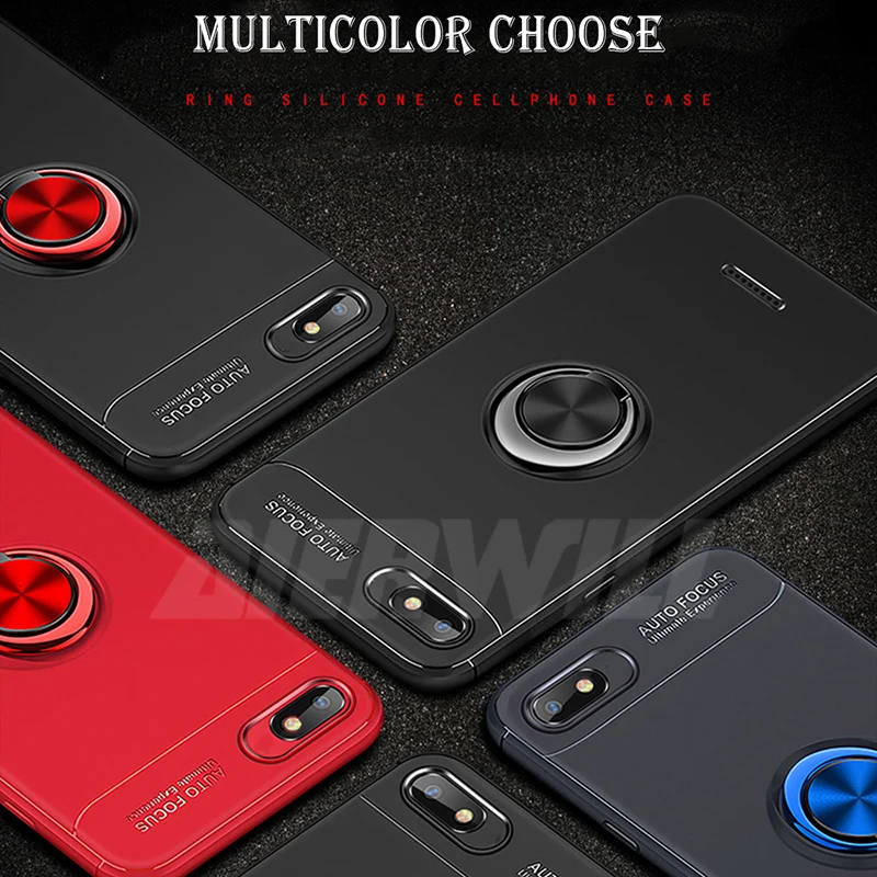 Чехол для xiaomi redmi 6a матовый противоударный защитный чехол с магнитным кольцом