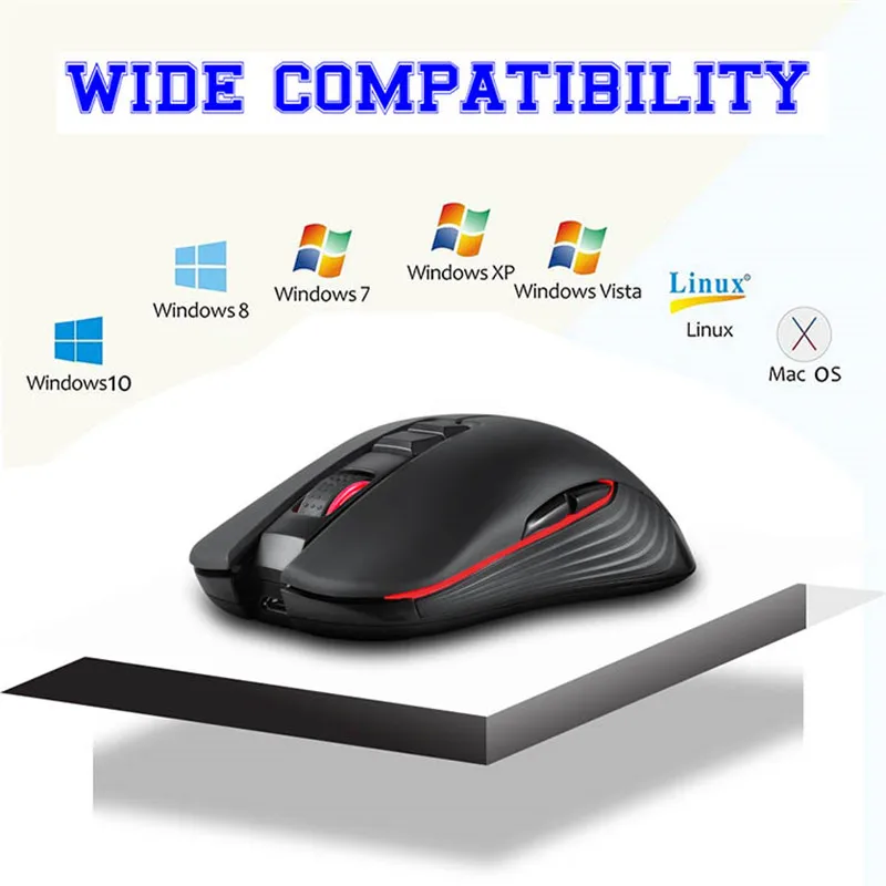 Игровая Беспроводная перезаряжаемая игровая мышь 2 4G портативная Бесшумная
