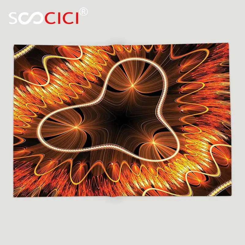 Offerte Personalizzato Morbido Pile Rimessa Laterale Coperta Frattale Astratto Onde Elettromagnetiche Strutturato Effetti Dinamici Artful Grafici Vermilion Rame