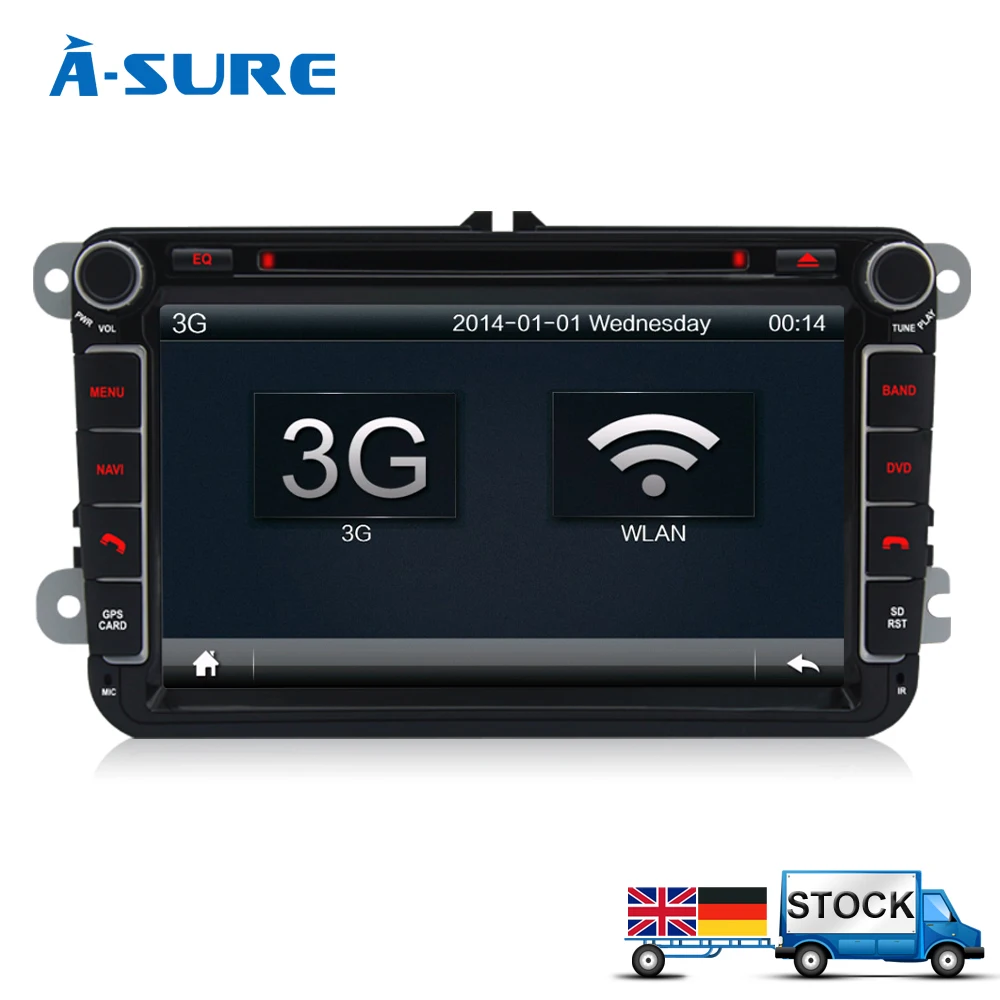 A-Sure 8 &quotАвто радио gps Sat DVD НАВИГАЦИЯ для VW Sharan Polo PASSAT B6 TIGUAN TOURAN CADDY GOLF 5 MK6 T5 сиденье