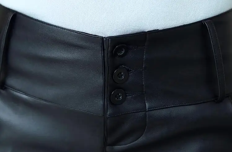 Женские Модные осенне зимние брюки карандаш из овечьей кожи|pencil pants|fashion leather