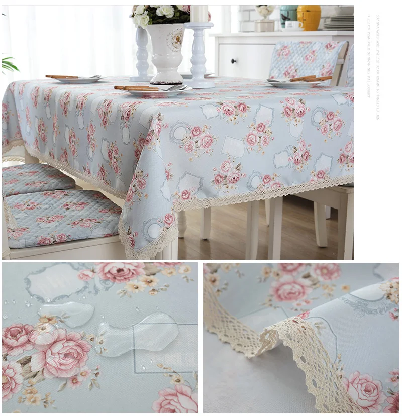 Ткань цветочный синий брезент покрытие стола Дворцовая скатерть Свадебная