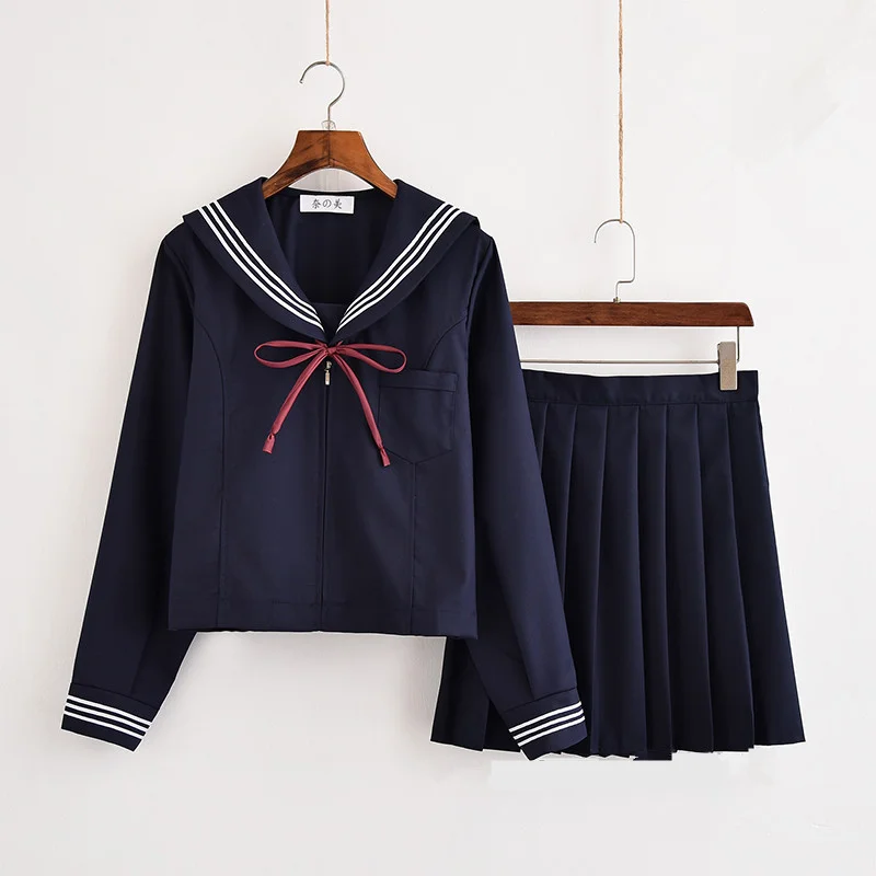 Японская школьная форма для девочек, японская морская Униформа морского флота, одежда для выпускного, школьная рубашка, юбка, комплекты для ...