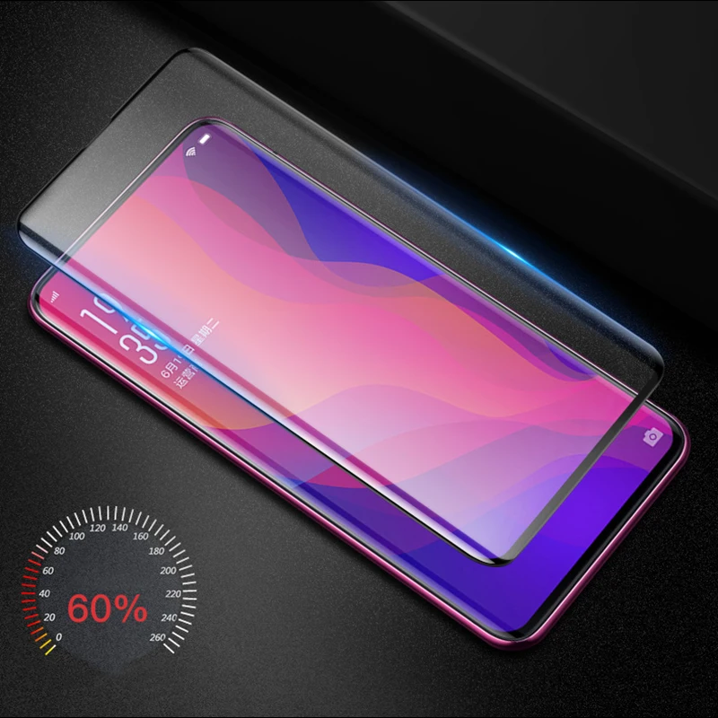 VRURC Screen protector For OPPO Find X Tempered glass Full Cover 5D Curved Edge Surface Glass Film | Мобильные телефоны и
