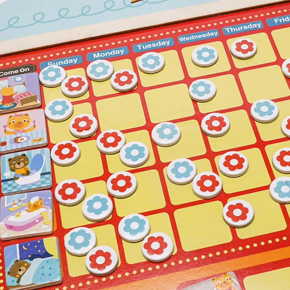 

Wooden Magnetic Responsibility Fun Chart Child Growth Self-discipline Toys