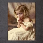 Полноразмерная Алмазная картина 5D сделай сам, маленькая девочка, молитва, религия, Вера, 3D вышивка крестиком, алмазная вышивка, мозаика, домашний декор для стен, подарки