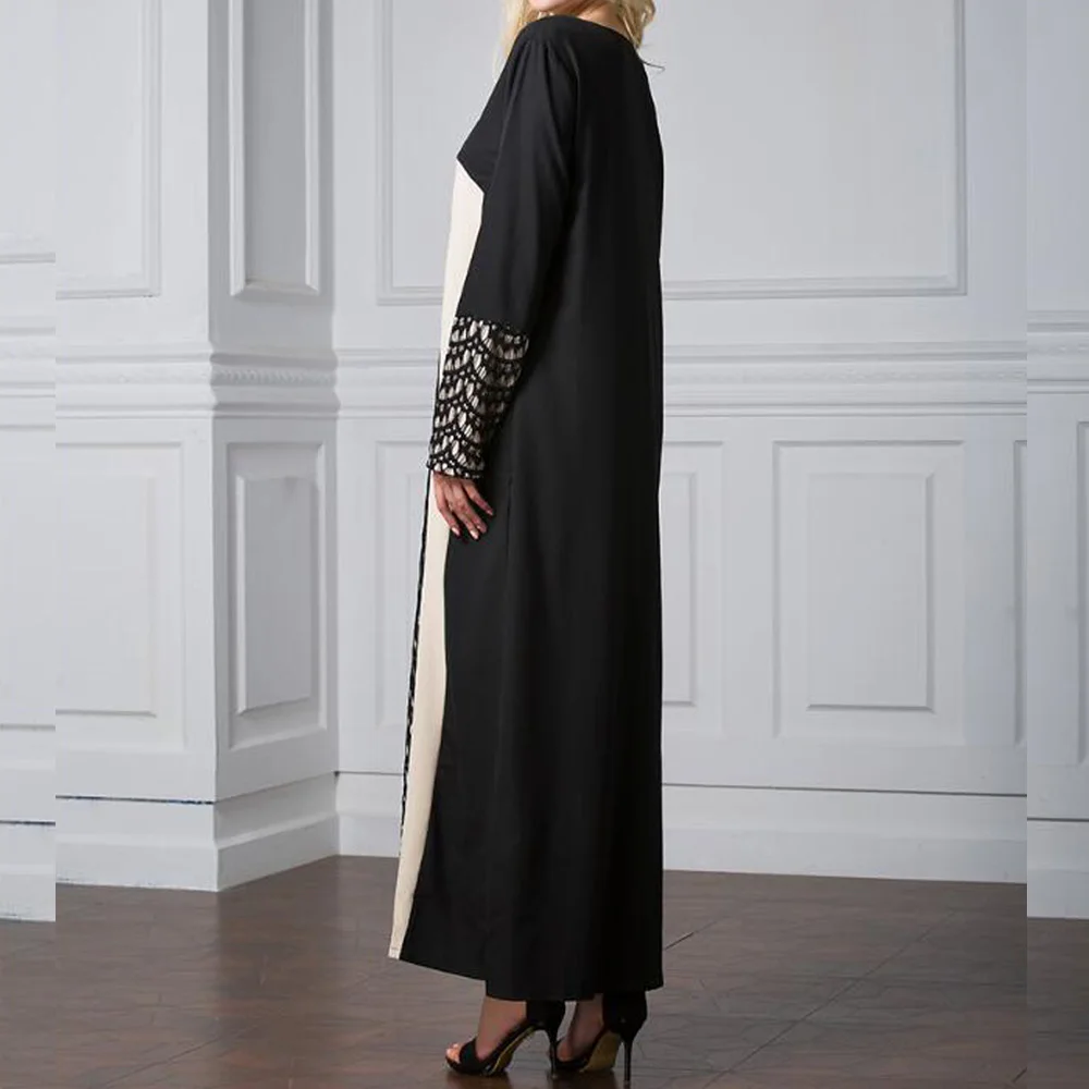 Большие размеры Макси Платье женское с длинным рукавом повседневные свободные в