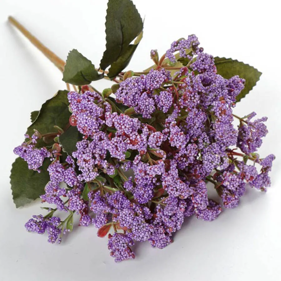 purple Babysbreak Искусственные цветы мини-поролоновые гранулы белые Искусственные цветы DIY букет домашнее свадебное украшение Искусственные цветы Декор отеля - Цвет: purple