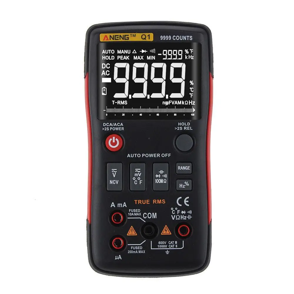ANENG Q1 True-RMS Digital Multimeter esr meter Button 9999 testers automotive electrical capacitor tester dmm transistor | Инструменты
