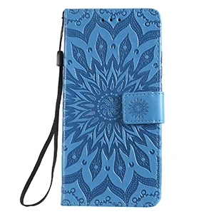 KT-TYH-Blue Чехол для VIVO Y95 Y93 Y91 Y53, флип-чехол в виде книги, кожаный чехол, роскошный 3D тиснение в виде подсолнуха, чехол для телефона из искусственной кожи, кошелек, подставка, Fundas - Цвет: KT-TYH-Blue