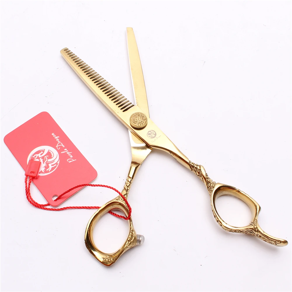 6 inch 17.5cm Professional 440C Gold Color Cutting Scissors Thinning Shears Hairdressing Hair | Красота и здоровье