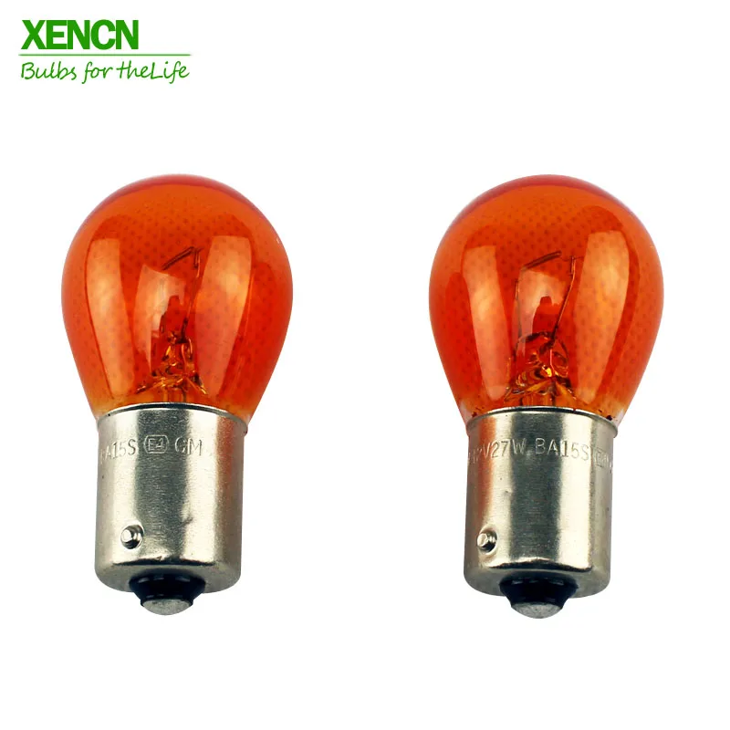 XENCN S25 P27W BA15s 12 в 27 Вт Янтарная лампа цветные серийные стоп сигналы фонари заднего
