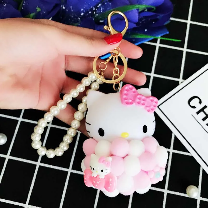 Мультяшный милый плюшевый шар hello kitty, брелки, KT Cat, кольца для ключей сумка, кошелек, Автомобильная подвеска, брелоки, подарочные брелоки, брелоки Porte Clef