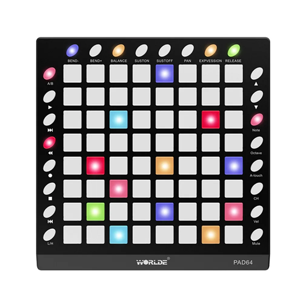 WORLDE орка PAD64 портативный MIDI контроллер 64 барабанные колодки с USB