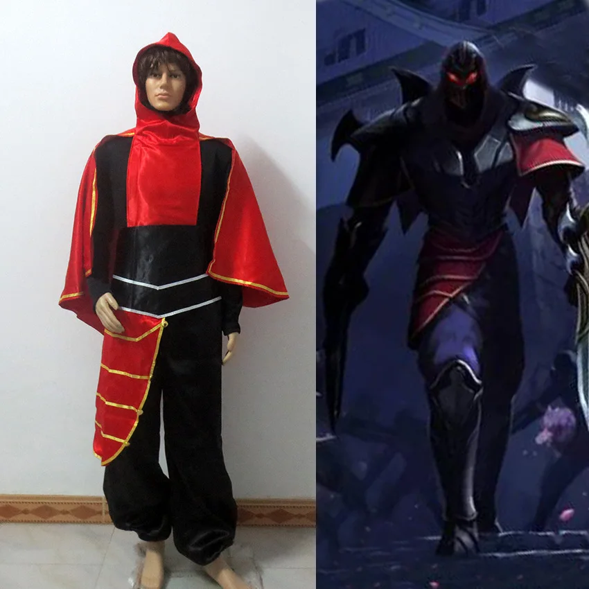 LOL Zed Косплей Костюм Мастер теней для взрослых Карнавальный костюм на Хэллоуин
