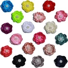 5 шт. 9,2 см модные сгоревшие цветы из атласной ткани с бисером для одежды аксессуары многослойный Шифоновый Цветок на заказ для повязки на голову