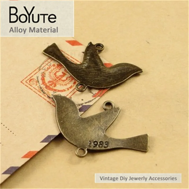 

BoYuTe (60 Pieces/Lot) 37*26MM Wholesale Antique Bronze Plated Zinc Alloy Bird Connectors Diy Jewelry Finding Accessories