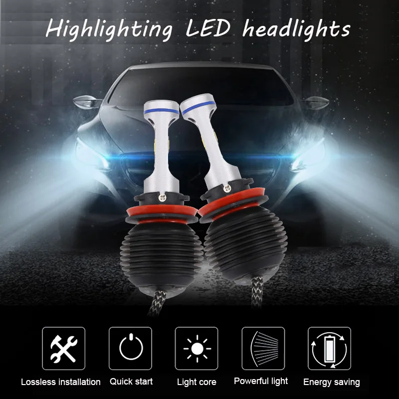 2xH7 H4 H13 H11 H1 9005 9006 HB2 HB3 HB5 H3 светодиодный COB 75 Вт Voiture Phares Ampoule Lampe de Tete Leger Brouillard Blanc 7500K |