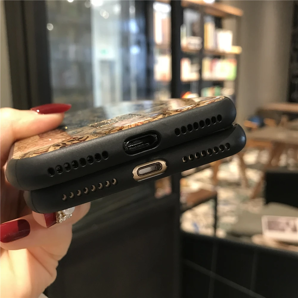 Блестящие телефонные чехлы с золотой фольгой для iPhone 12 11 Pro Max Mini XS XR X 8 7 6 6s Plus SE 2020