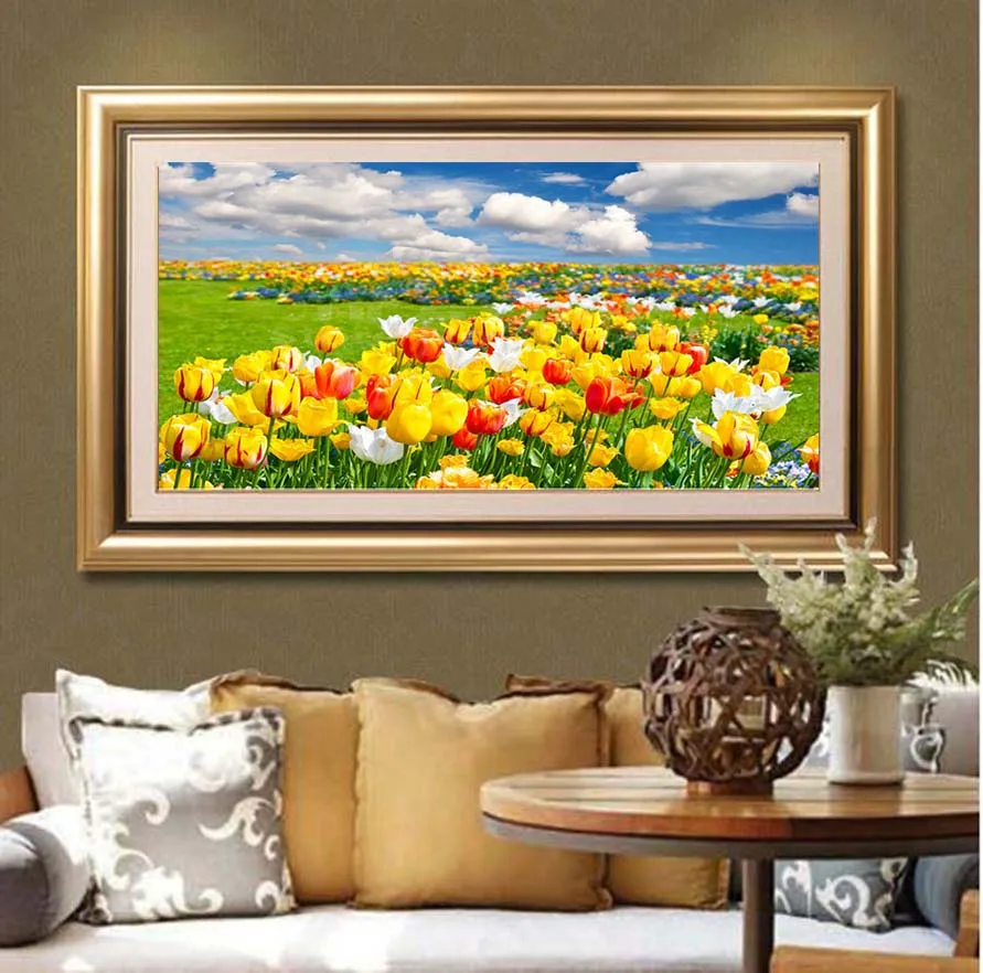 LaoJieYuan DIY diamond painting tulips flowers handmade crystal embroidery art crafts supplies home decoration daimond | Дом и сад