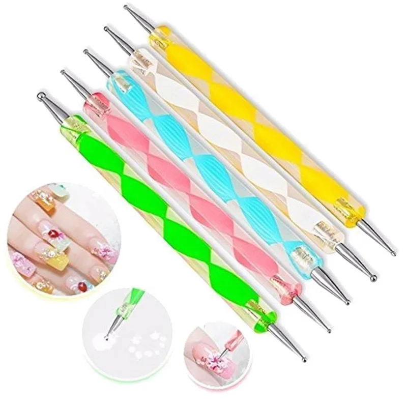 Swagpick 5Pcs/Lot Pro 2 Way Wax Dotting Pen Nail Art Gems Easy Picking Crystal Tools Pencil Pick Up Manicure DIY | Красота и здоровье