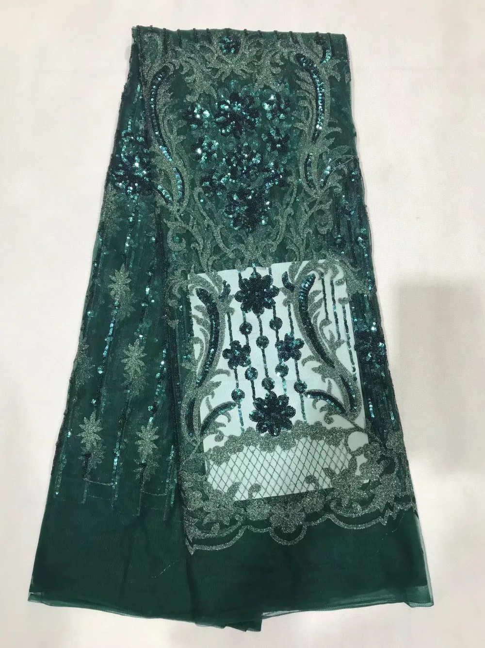 Popular Buying High Class Elegant Big Red Sequins Flower African French lace Wholesale Breathable Tulle Lace Fabric Wedding AFL | Дом и сад