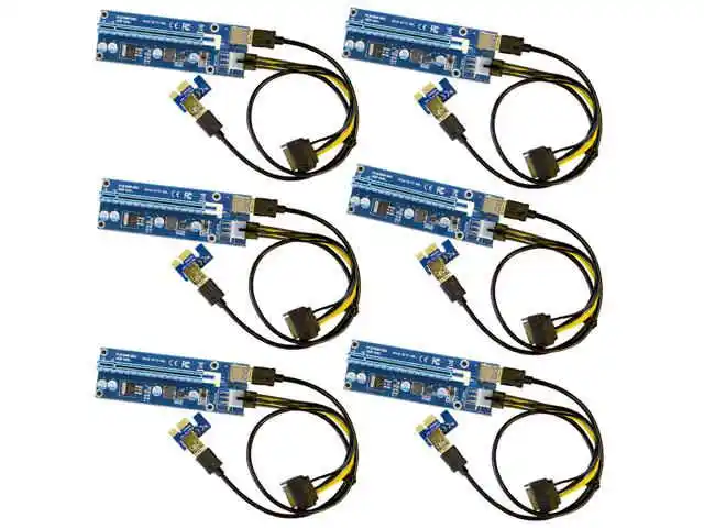 6 Pack Ver006C Mining Riser Card USB 3 0 PCI e Express PCIE SATA to 6Pin кабель питания Monero BTC ETH Bitcoin Miner|usb 3.0 pci-e