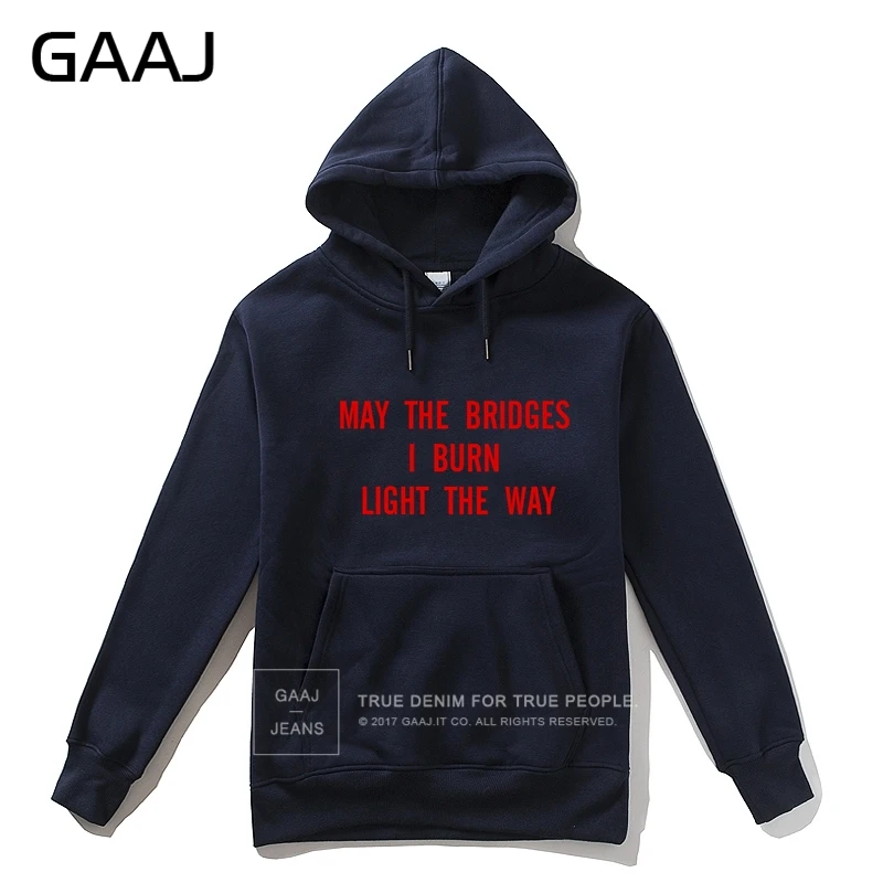 Navy Одежда с капюшоном больше размера d kanye мужские толстовки 2XL 3XL "может мосты я сжигаю светильник путь" толстовка с принтом «Wine» размера плюс брендовая с капюшоном - Цвет: Navy