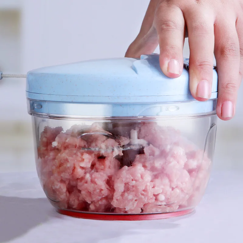 Ручной измельчитель с тремя лезвиями для мяса и овощей спиральный фруктов терка