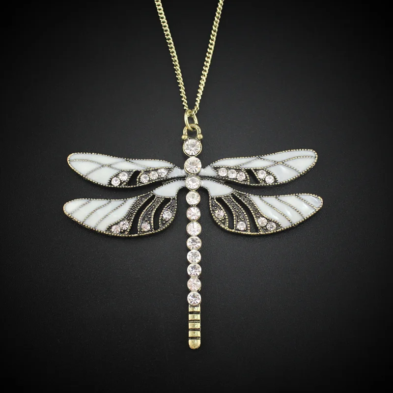 Trusta 2018 New Women Jewelry Vintage Bronze Dragonfly 2.2&quotX2.0&quot Pendant Long Necklace 0EBU Free Shipping | Украшения и