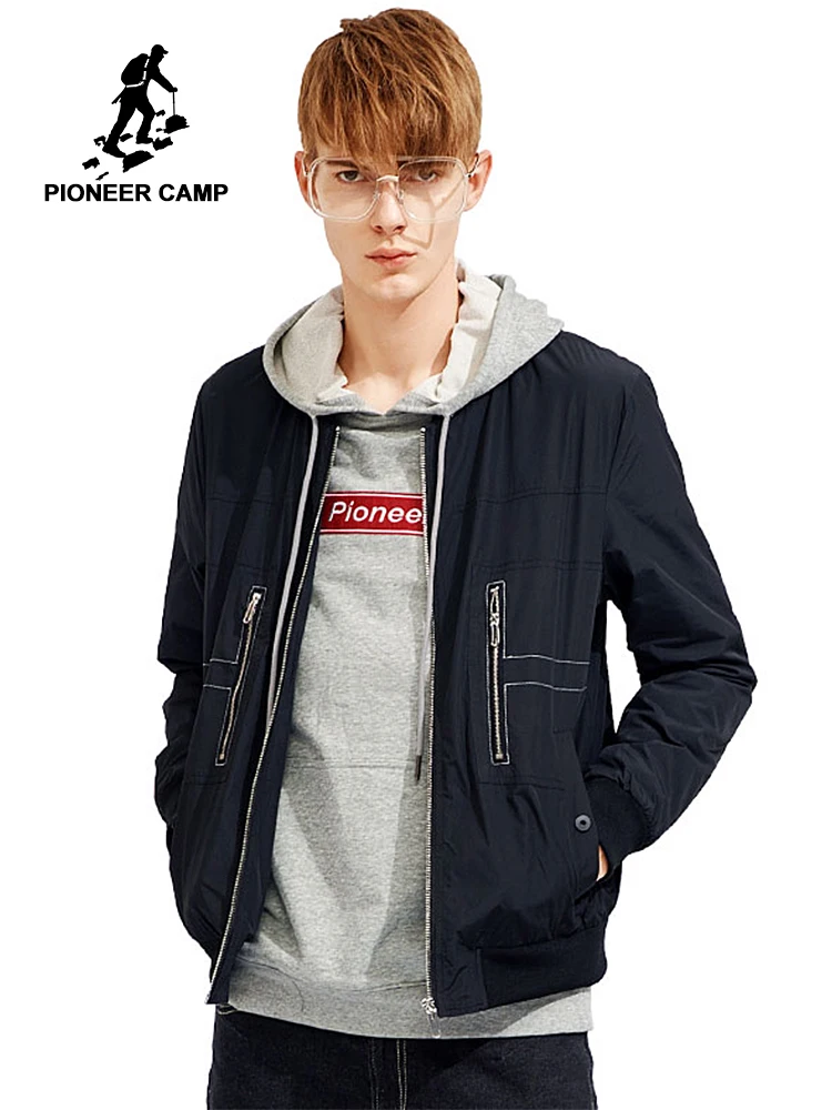 Мужская куртка Pioneer Camp черная повседневная высокого качества для весеннего