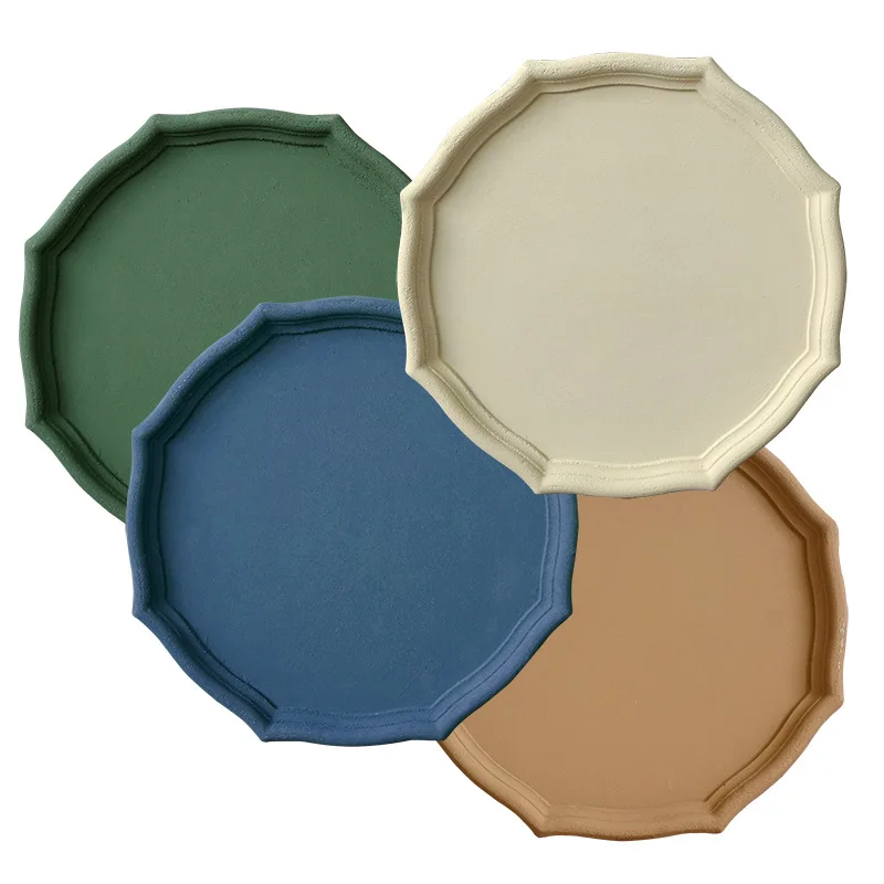 

Cold-colored Dried Fruit Trays Wood Serving Tray Food Water Drink Plate Wedding Dessert Dish Cosmetic Storage Cutlery Organizer