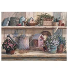 Цветы на деревянной раме Декор для комнаты вышивка узор алмаз 5D DIY картины 3D наборы крестиков мозаичные наклейки