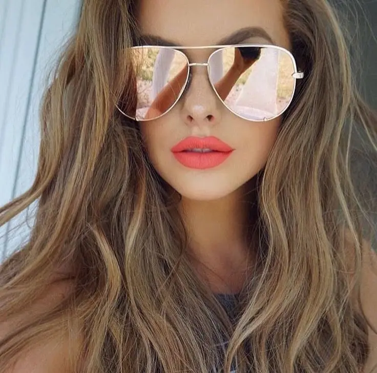 C4 rose gold pink Розовые солнцезащитные очки серебристого цвета, зеркальные солнцезащитные очки большого размера, брендовые дизайнерские солнцезащитные очки пилота для женщин и мужчин, модные солнцезащитные очки - Цвет линз: C4 rose gold pink