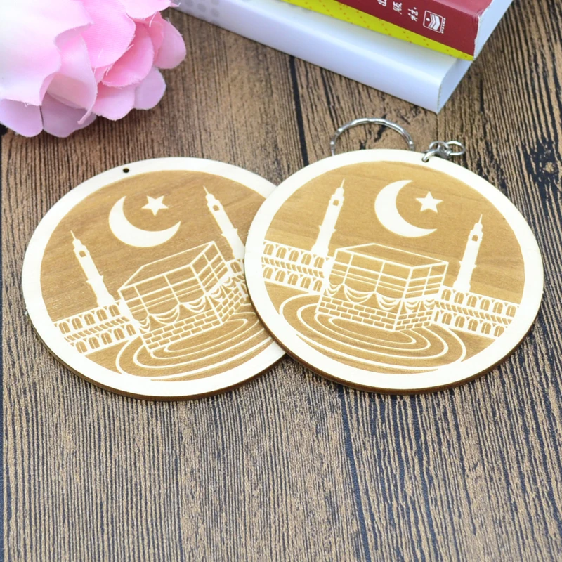 Новинка 2019 лазерная резка kaaba дизайн деревянное ремесло для муслина