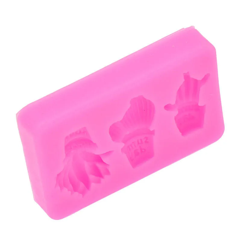 1pc 3 Holes Vase Cactus Banana Candle Silicone Molds Fondant Cake Decorating Bake Tools Soap Clay Gum Paste Chocolate Moulds | Дом и сад