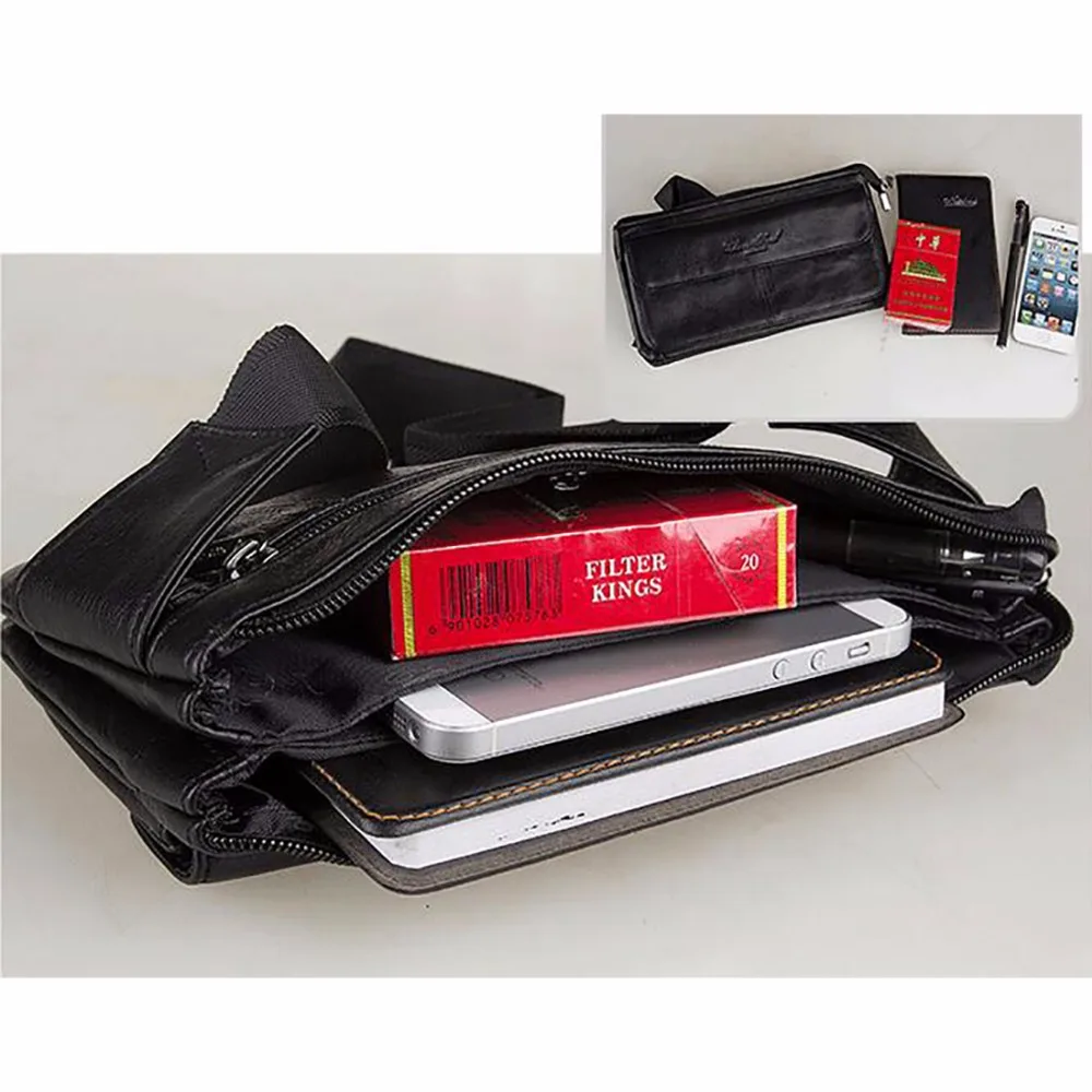 Новое поступление натуральная кожа воловья поясная сумка для мужчин петля