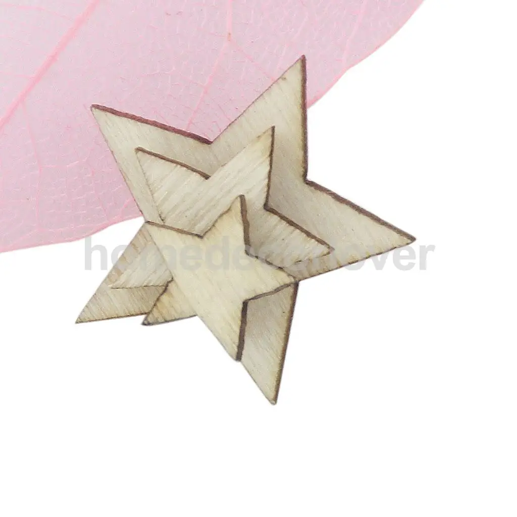 200pcs Assorted Size Unfinished Natural Wooden Star Shape DIY Craft Woodwork Wedding Embellishments | Дом и сад