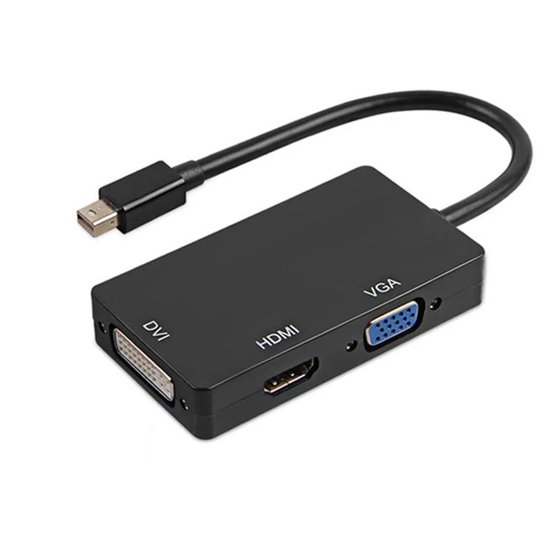 Mini DP-HDMI DVI VGA адаптер 3 в 1 концентратор DisplayPort 1080P видео конвертер для iMac Apple MacBook Pro Air