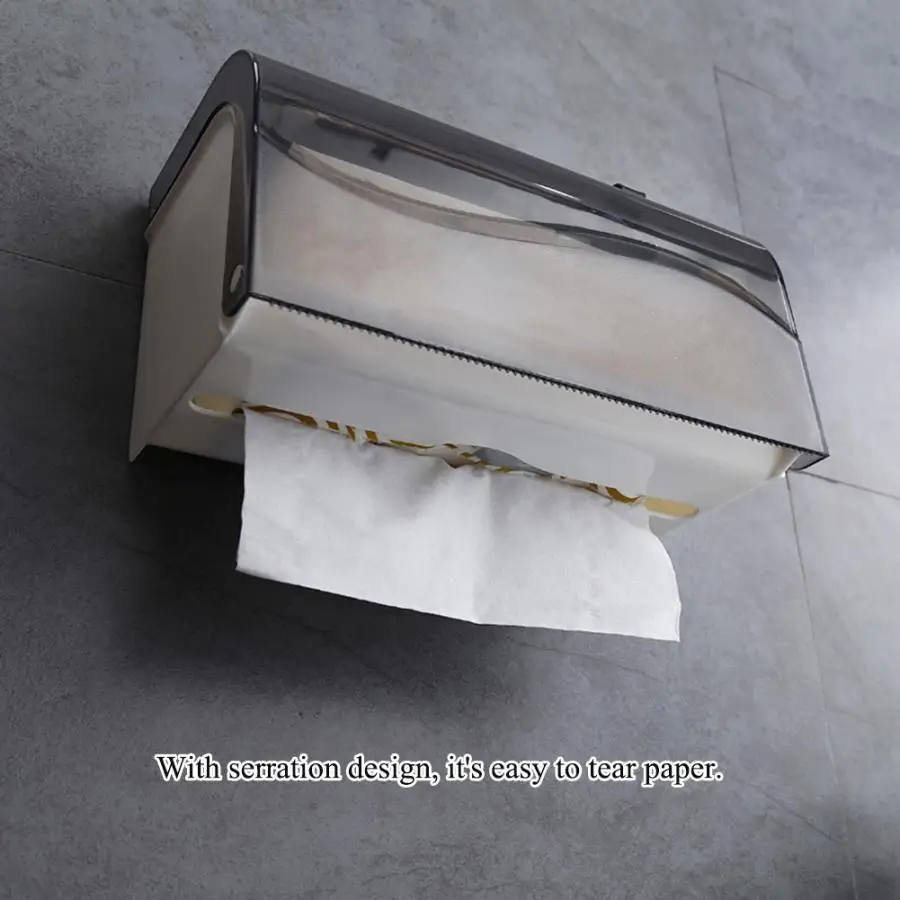 Toilet Kitchen Roll Paper Holder Wall Mounted Bathroom Tissue Paper Dispenser Rack Storage Box Waterproof paper towel holder