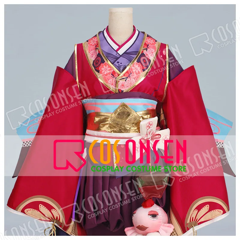 Minamoto Kagura Onmyoji Japanese Kawaii Red Kimono Cosplay Costume full set COSPLAYONSEN | Тематическая одежда и униформа