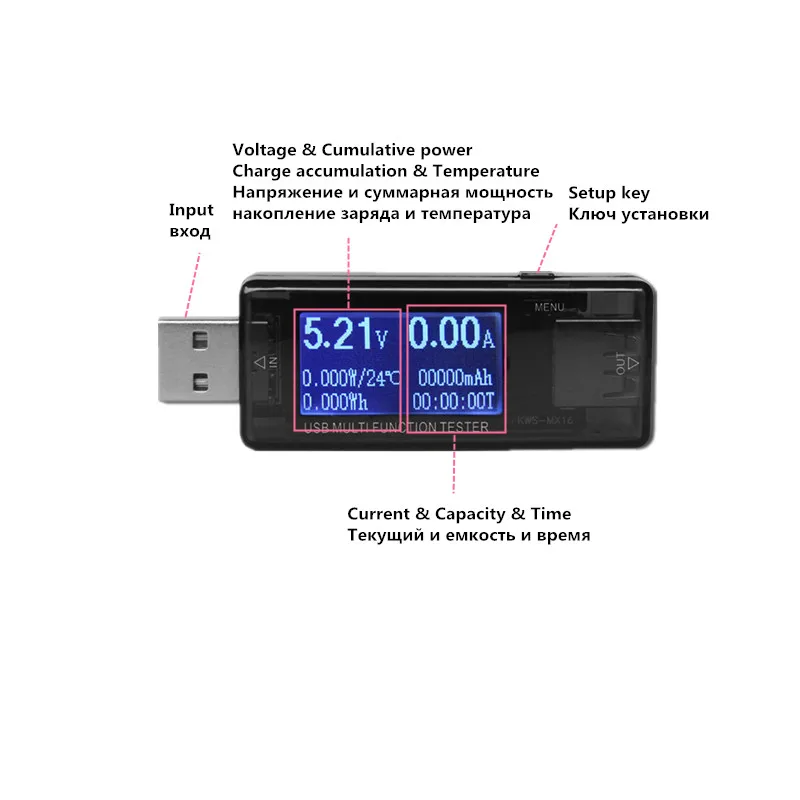 USB тестер 4 ~ 30 В постоянного тока Вольтметр Амперметр измеритель напряжения