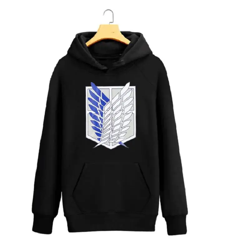 High-Q Unisex Attack on Titan Survey Corps cotton Hoodie Coat Pullovers Mikasa Jiyuu no Tsubasa Hoodies Sweatshirts coat | Мужская