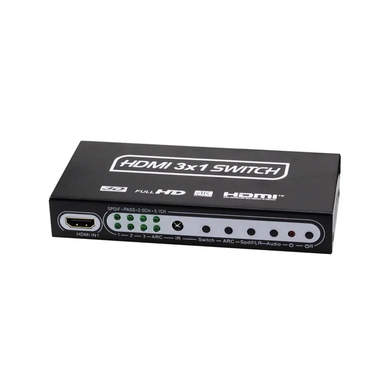 2019 Новый HDMI 3x1 Переключатель аудио экстрактор 4K x 2K 3D ARC Настройка 7 1/5.1CH/2CH с