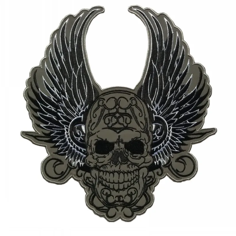 MotoPATCHES крыло человеческий скелет светоотражающий вышитый Железный на заплатах